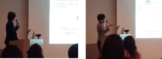 第62回　実験動物学会　廣瀬さん、長谷川さん発表の写真